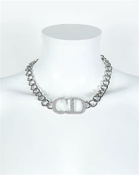 christian dior necklace silver|genuine Christian Dior necklace.